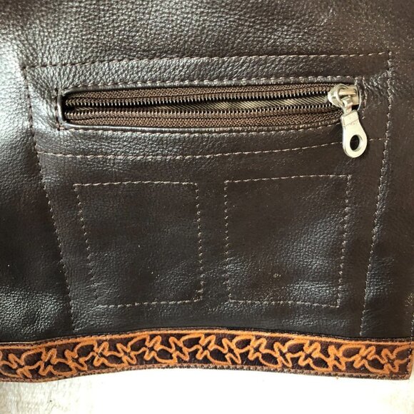 Brown Leather Satchel Messenger Bag - Picture 3 of 14